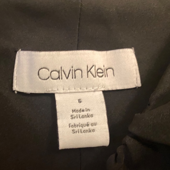 Black Satin Calvin Klein Lined Slip Dress (Machine Washable!) - Picture 3 of 5